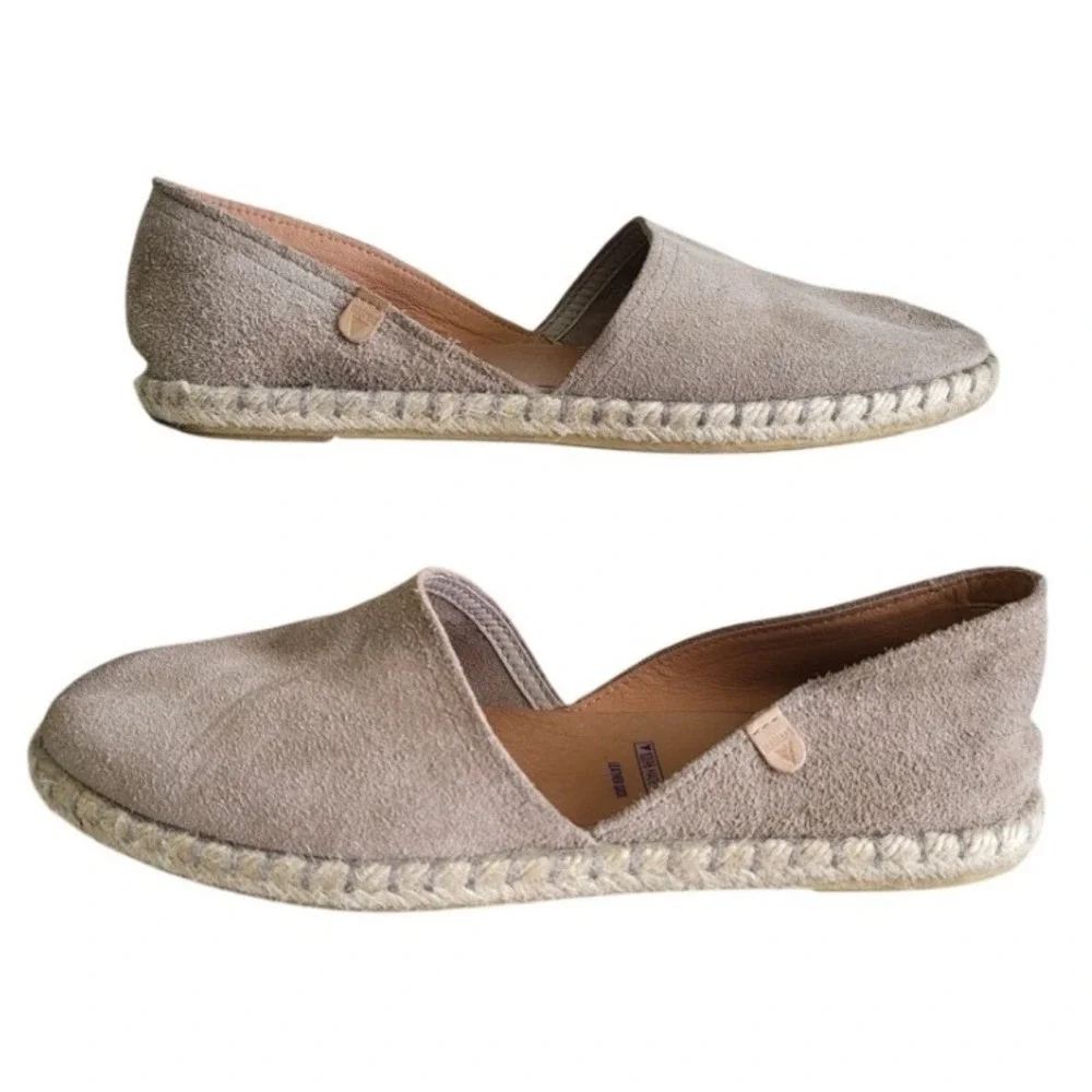 Verbenas Carmen Women's EU 40 Taupe Suede Espadrille Flats Mediterranean